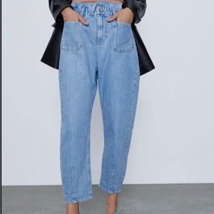 Zara Paperbag Denim Jeans